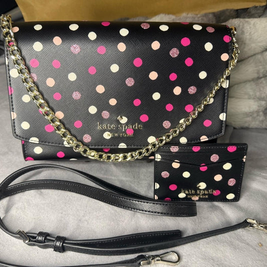 Kate Spade Laurel Way Jeweled Dots Greer Crossbody Bag & Card Case Set