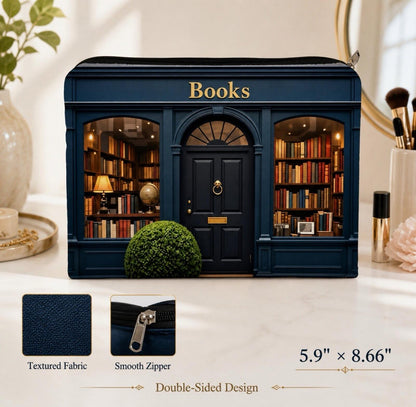 Bookstore Makeup Bag Library Cosmetic Pouch Book Lover Gift