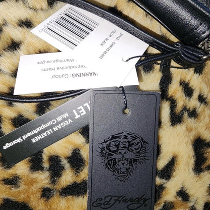 Ed Hardy Y2K Tattoo Heart Wristlet Wallet Black Red Rocker Clutch