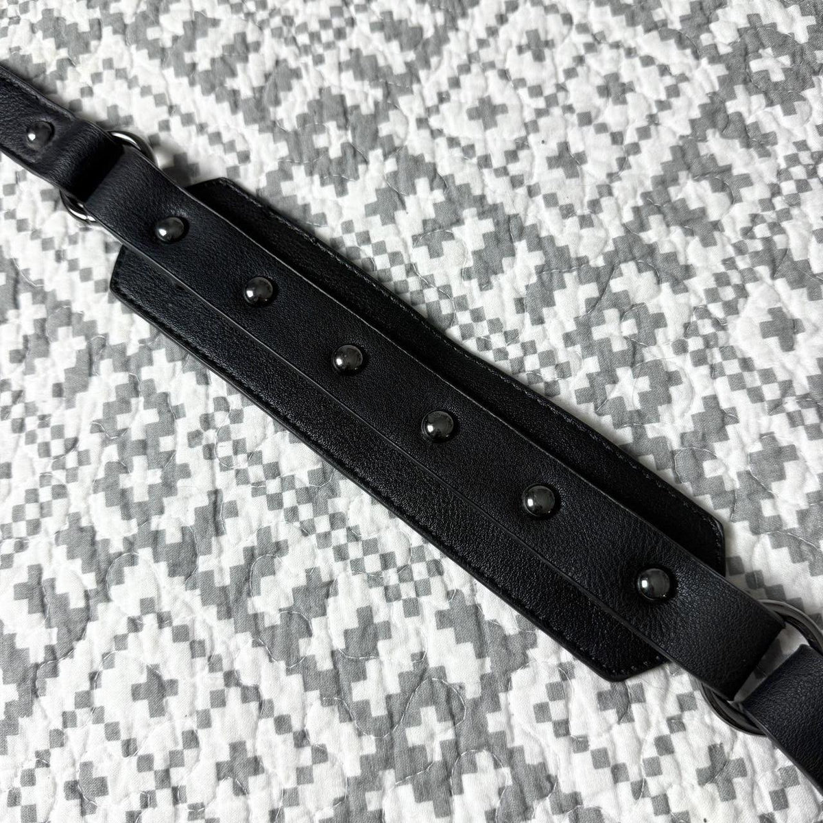 KILLSTAR Black faux leather studded crossbody bag strap. STRAP ONLY, NO