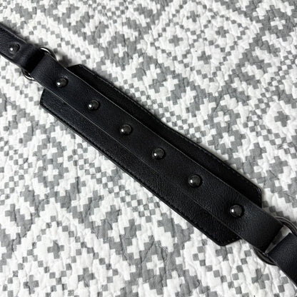 KILLSTAR Black faux leather studded crossbody bag strap. STRAP ONLY, NO