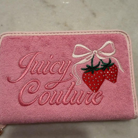 JUICY COUTURE STRAWBERRY WALLET! Zip w multiple compartments