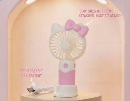 Hello Kitty Portable Handheld Fan with Tote Bag and Mini Purses Set