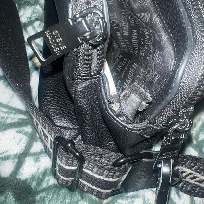 Steve Madden Black Crossbody Bag with Wide Adjustable Logo Strap