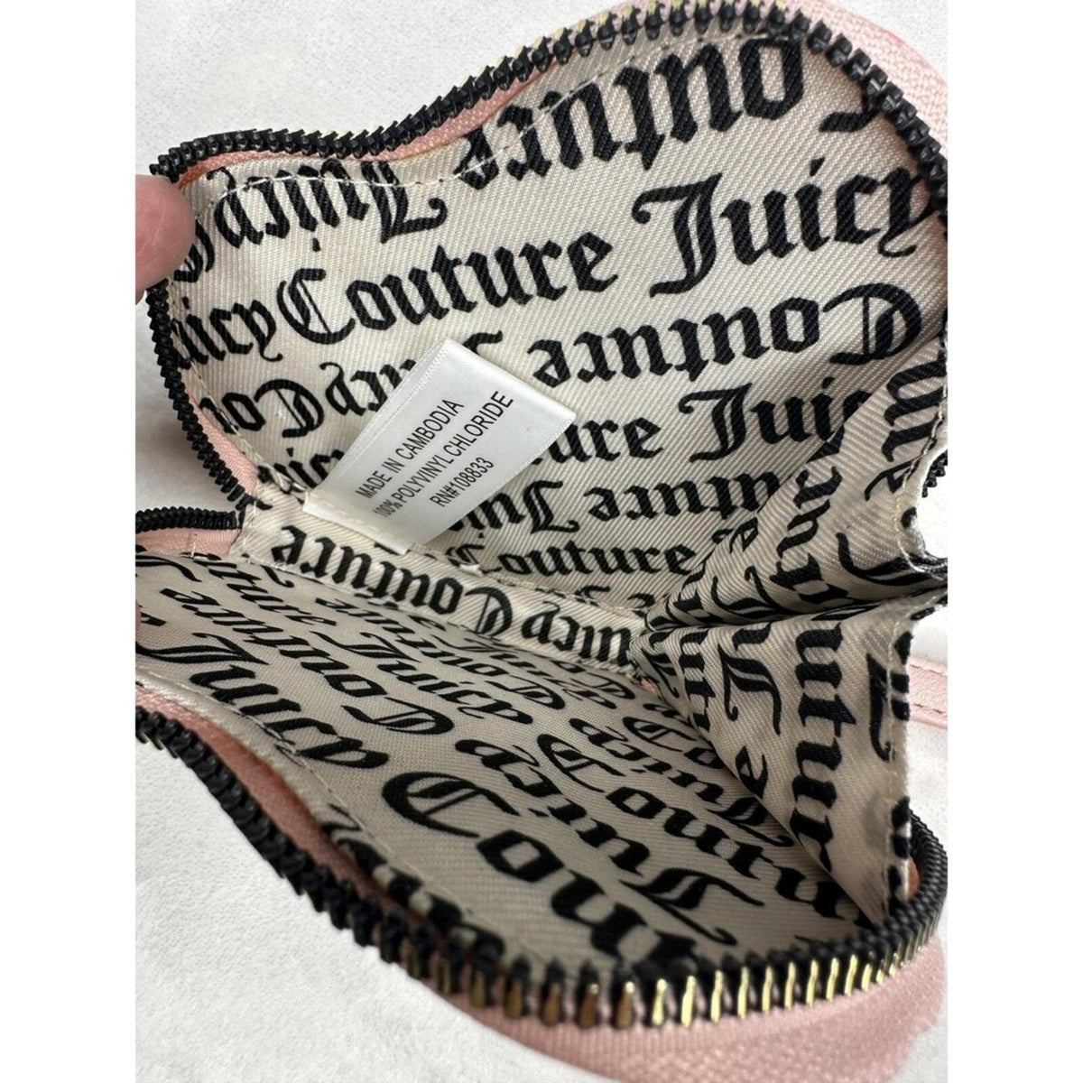 Juicy Couture Pink Heart-Shaped Wristlet Zip Wallet