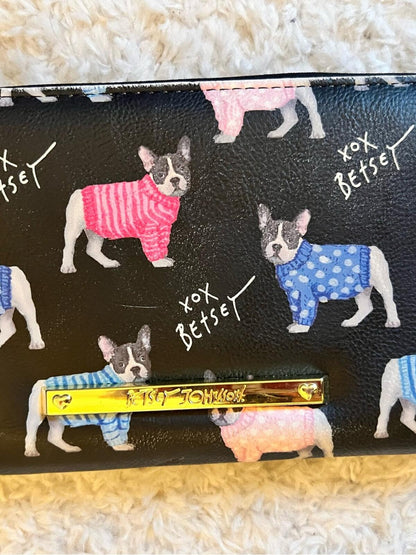 Betsey Johnson Insulated French Bulldog Print Tote with Matching Wallet
