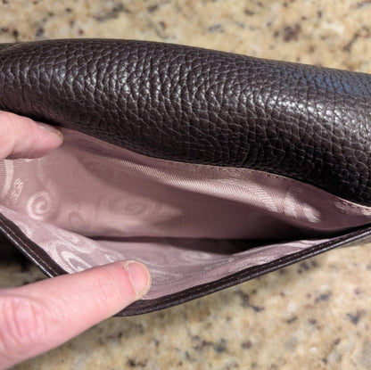 Brighton Brown Leather Women's Wallet with Decorative Metal Accent