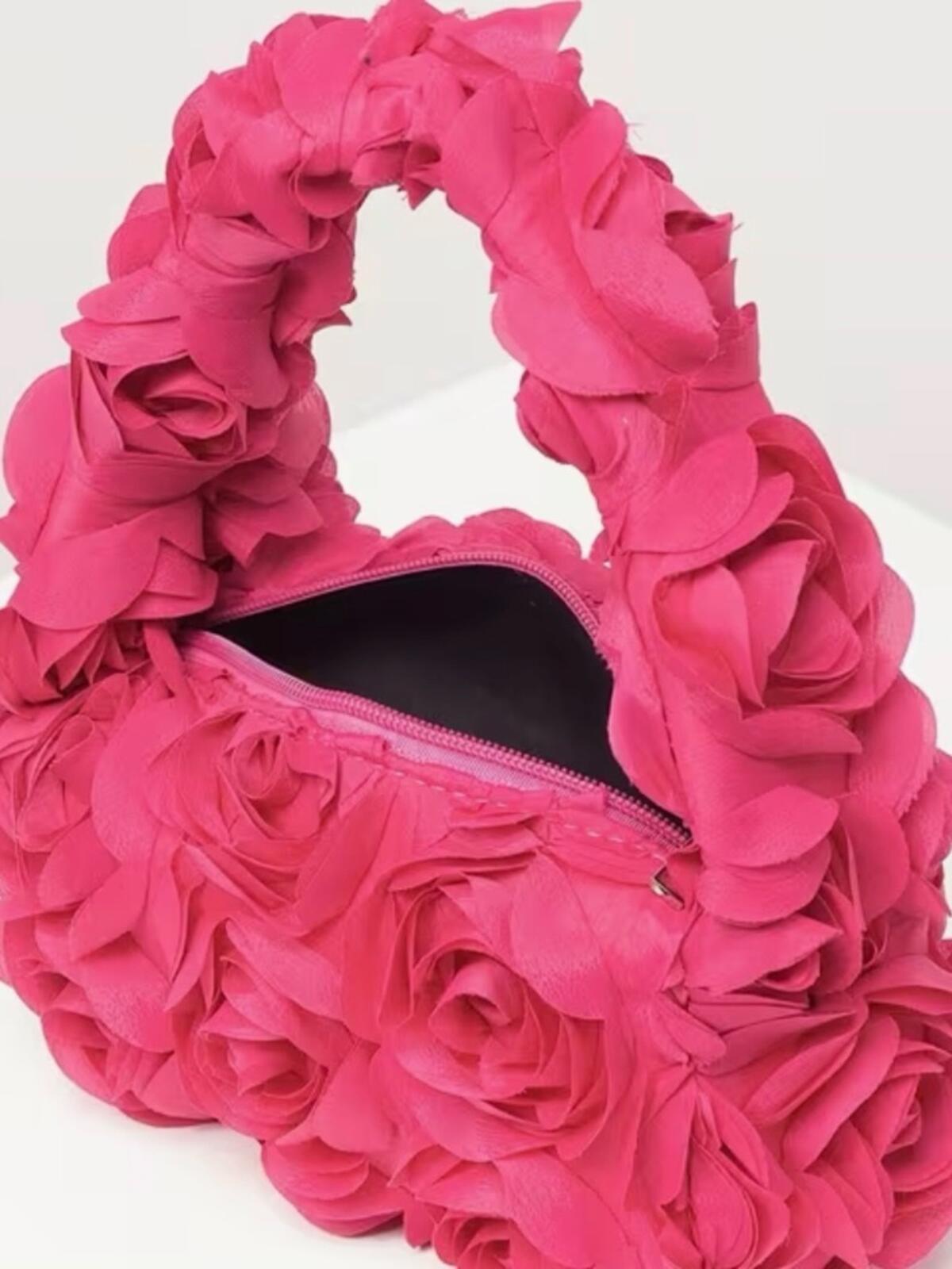 Apricot Rose Clutch 3D Floral | Wedding Prom Formal Evening Purse Boutique
