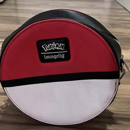 Loungefly Pokémon Poké Ball Round Crossbody Bag Red White Black Shoulder Purse