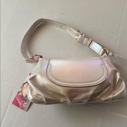 Paris Hilton Iridescent White Shoulder Bag with Heart Detail - New with Tags