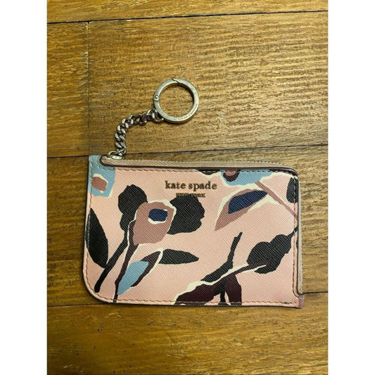 Kate Spade Cameron Paper Rose Card Holder Key blush pink floral Vintage