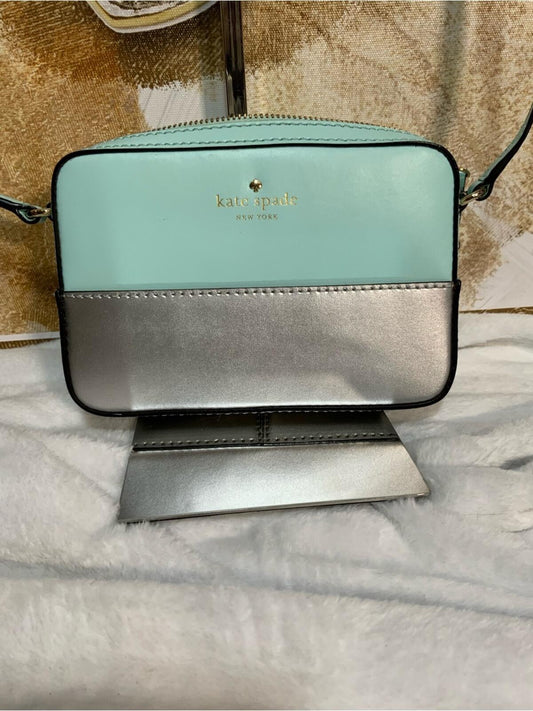 Kate Spade New York Mint and Silver Colorblock Crossbody Bag