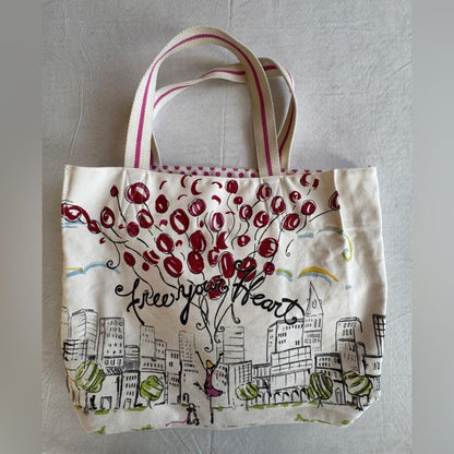 Brighton Women's Canvas Tote Bag with Balloon Print