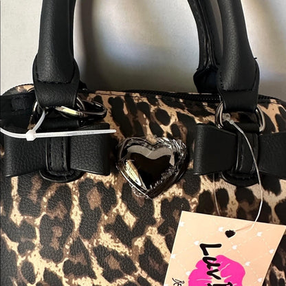 NWTRare Luv Betsey Johnson Leopard Print Mini Barrel Bag