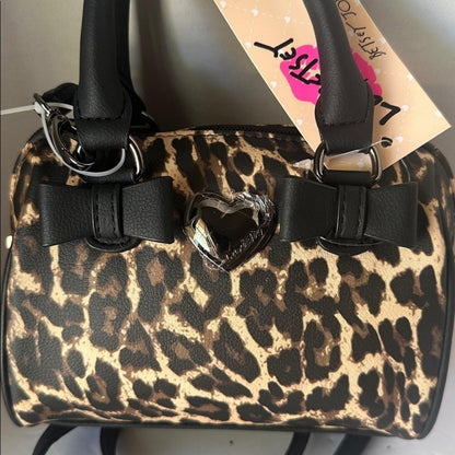 NWTRare Luv Betsey Johnson Leopard Print Mini Barrel Bag