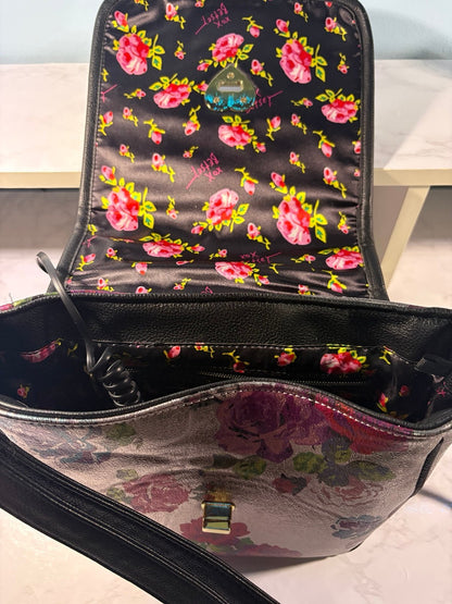 Betsey Johnson Floral Rotary Telephone Crossbody Purse Corded Novelty Bag