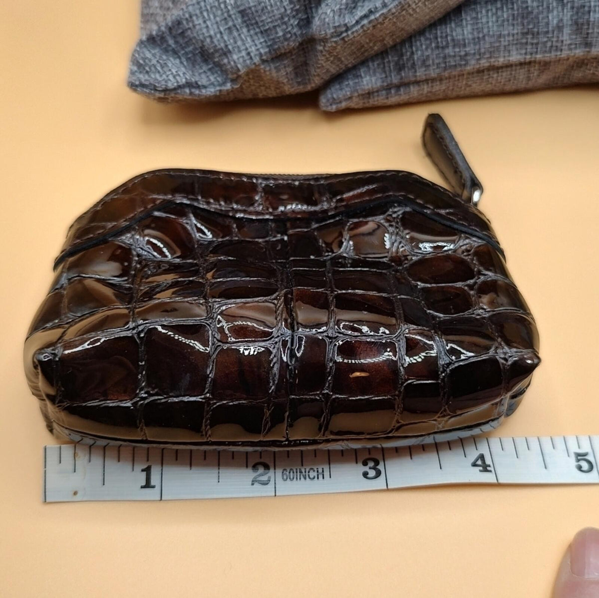 Brighton Heart Brown Croc Patent Leather Small Coin Purse!