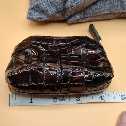 Brighton Heart Brown Croc Patent Leather Small Coin Purse!