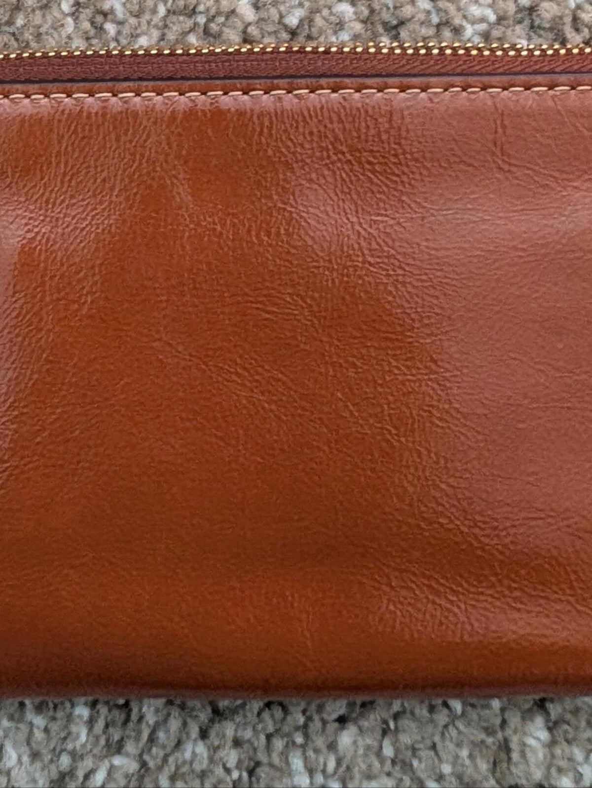 NWT Coach Patent Leather Wristlet in Chestnut Brown with Gold Hardware
