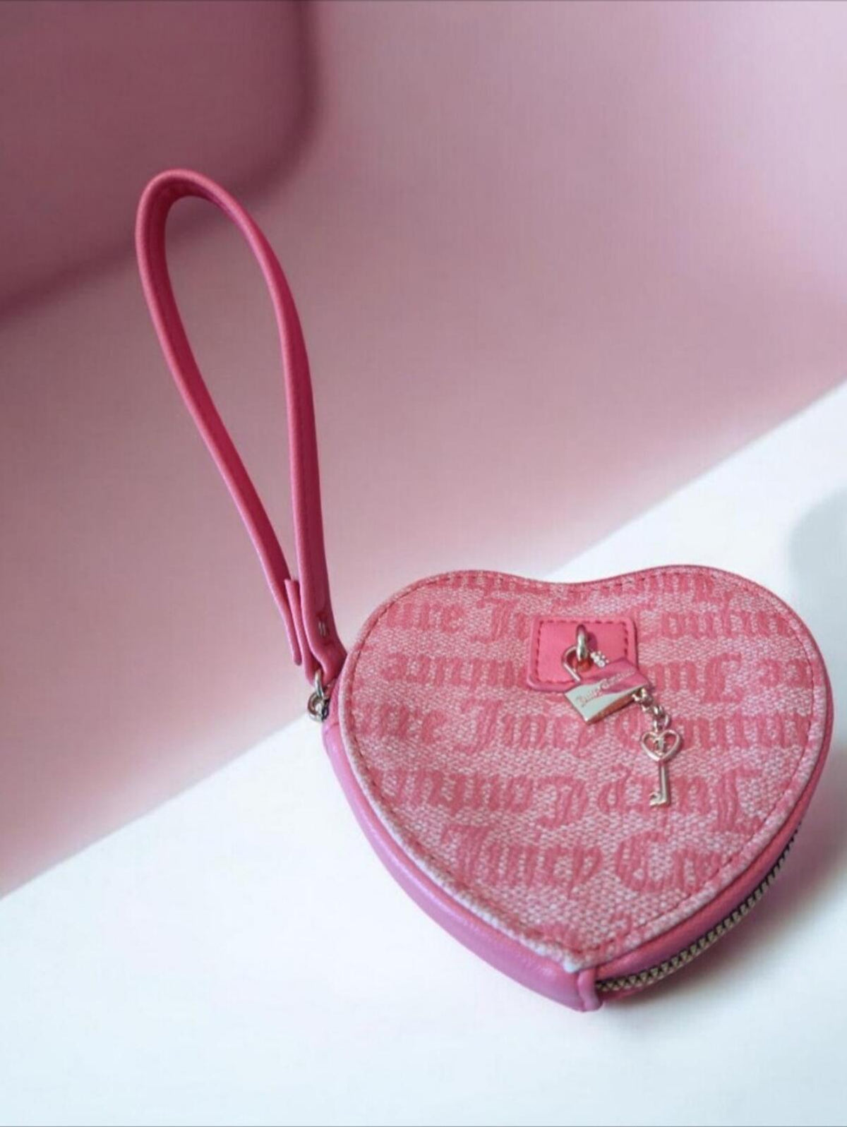 Juicy Couture Pink Heart Wristlet Crossbody Bag