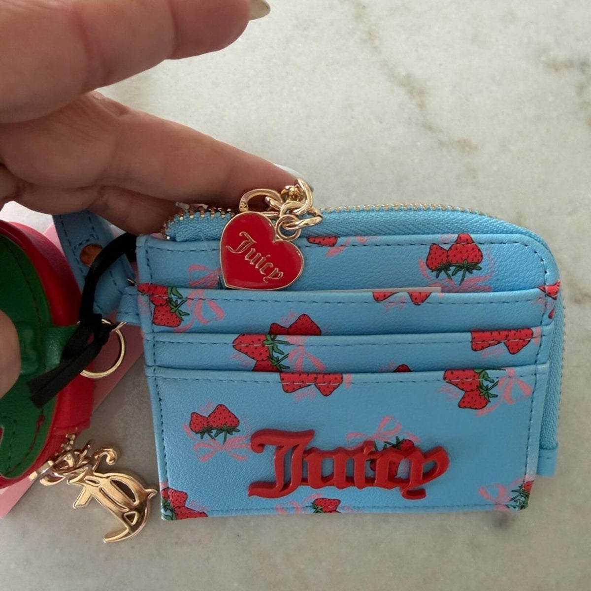 Juicy Couture JUICY STRAWBERRY RETRO BLUE WALLET W CHANGE PURSE!