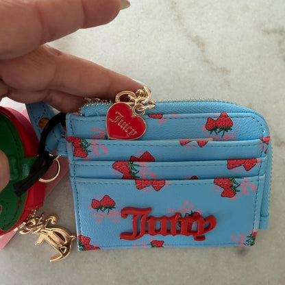 Juicy Couture JUICY STRAWBERRY RETRO BLUE WALLET W CHANGE PURSE!