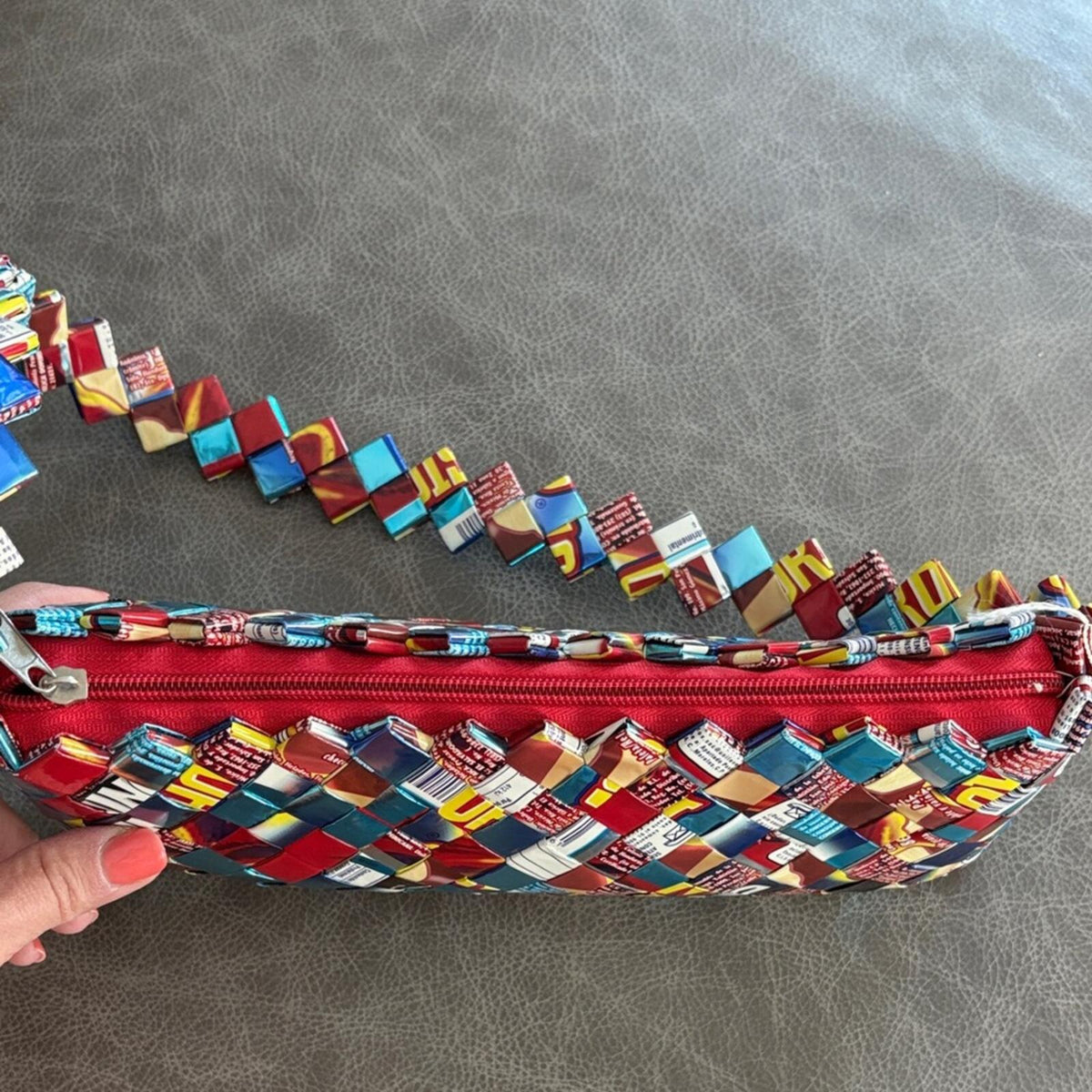 Handwoven Multicolor Woven Shoulder Bag Clutch Artisan Boho