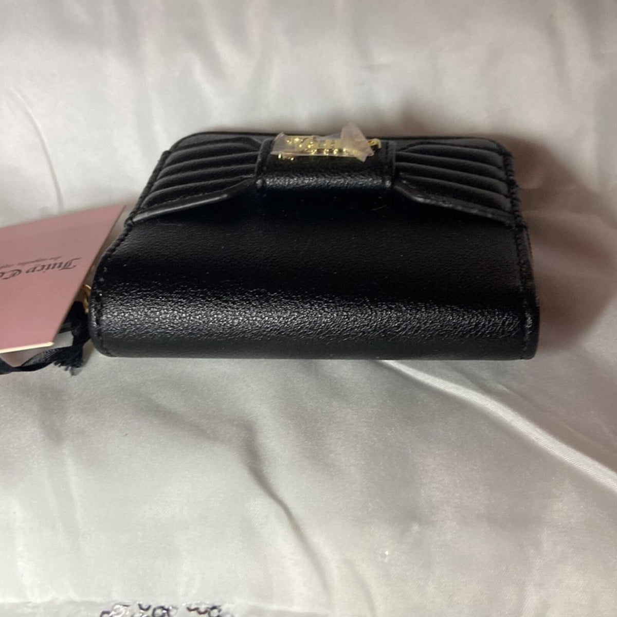 Juicy Couture Black Zip Around Wallet with Gold Bow Accent - New with Tags