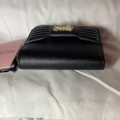 Juicy Couture Black Zip Around Wallet with Gold Bow Accent - New with Tags