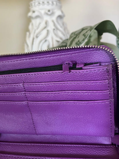 Betsey Johnson Vibrant Purple Quilted Heart Wristlet