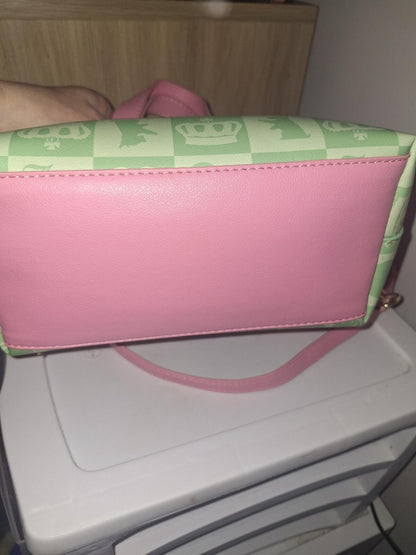 Juicy Couture Sweet Break Time Green Pink Checkerboard Tote Heart Charm