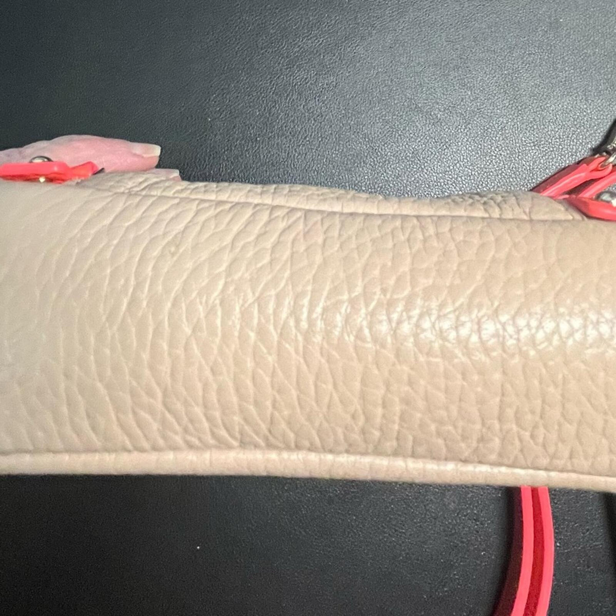 Kate Spade Fairmount Square Monday Taupe Coral Crossbody Bag Purse