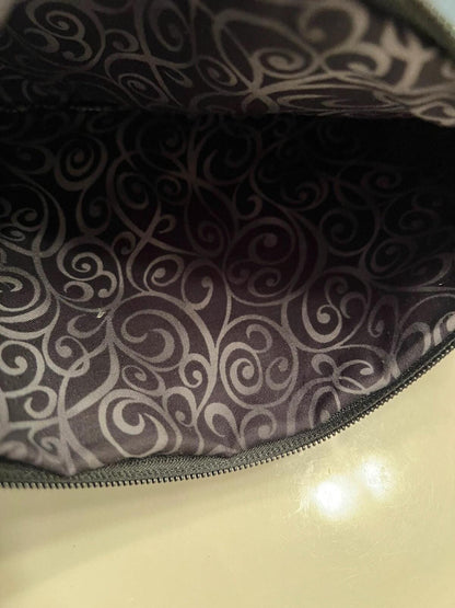 Handmade Elephant Zipper Clutch Gray Fabric Wildlife Makeup Pouch 10x6