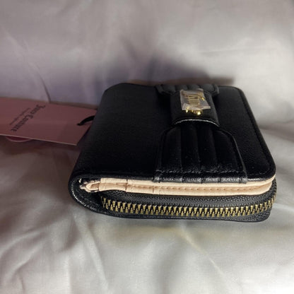 Juicy Couture Black Zip Around Wallet with Gold Bow Accent - New with Tags