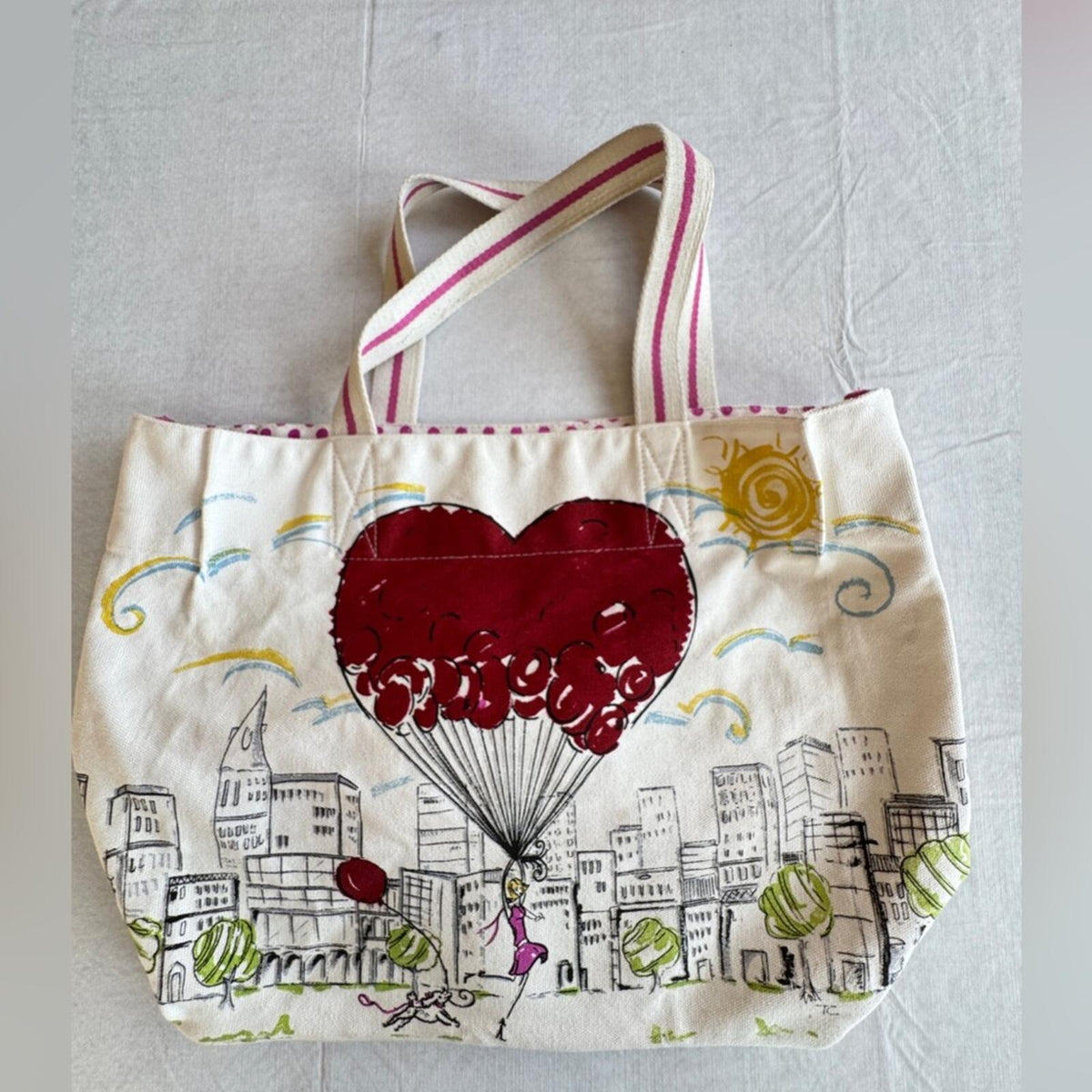 Brighton Women's Canvas Tote Bag with Balloon Print