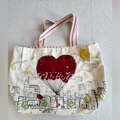 Brighton Women's Canvas Tote Bag with Balloon Print
