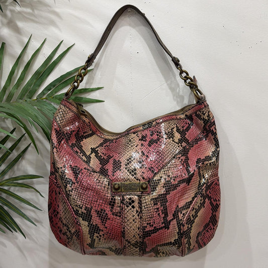 Vintage Y2k Simply Vera Vera Wang Pink Snakeskin Hobo Bag Grunge Sleaze