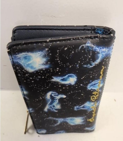 Harry Potter Loungefly Zip-Around Wallet Black Blue Starry Print