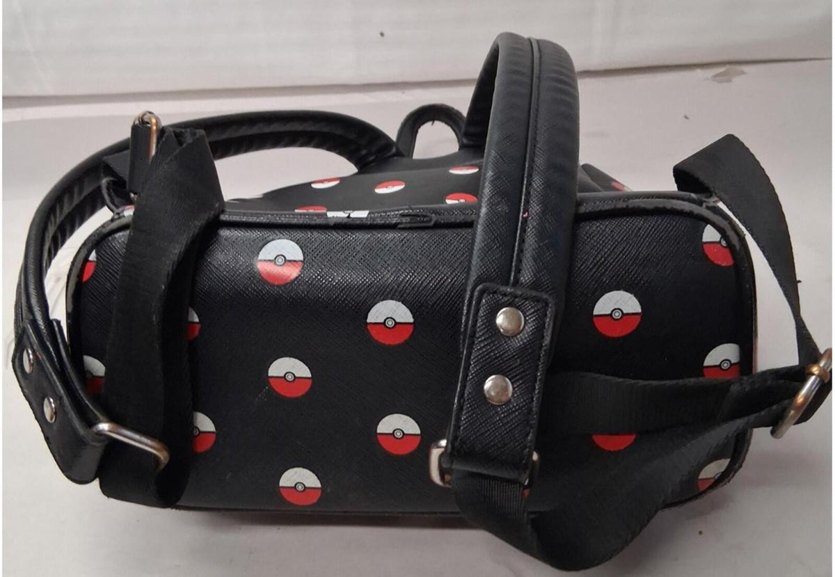 Loungefly Pokemon Poke Ball All Over Print Mini Backpack Black Rare READ