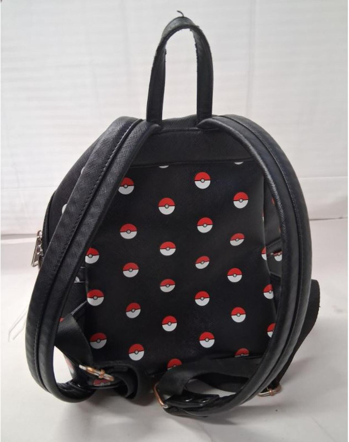 Loungefly Pokemon Poke Ball All Over Print Mini Backpack Black Rare READ